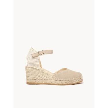 Imagem de Sandália Jara Anabela Média Camurça Pedra - Alhamas, Pedra, 38