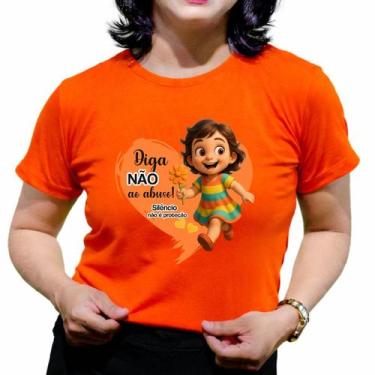 Imagem de Camisetas maio laranja babylook feminina campanha proteção as crianças