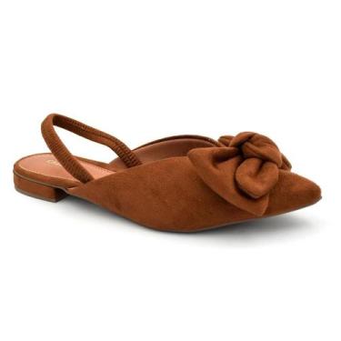 Imagem de Sapatilha Slingback Feminina Cazzualen 79092, Marrom, 36