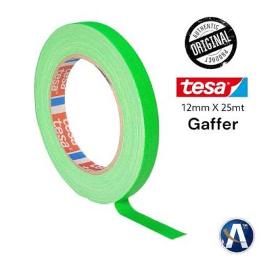 Imagem de Fita Tecido Gaffer Tape Tesa 12mm x 25m Verde Fluorescente - Ideal par