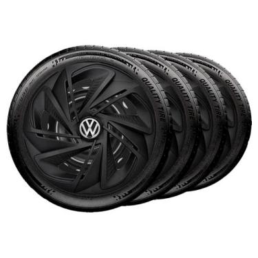 Imagem de Jogo 4 Calota Nitro Aro 14 Preta Fosca Vw Gol G1 G2 G3 G4 G5 - Elitte
