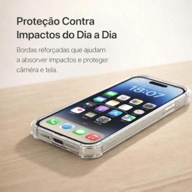 Imagem de Capa Transparente iphone Anti Impacto proteção reforçada com borda pro