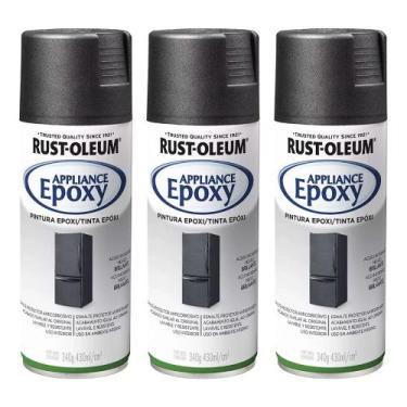 Imagem de Kit 3 Tinta Spray Epóxi Brilhante Rust Oleum - Escolha A Cor, Aço Inox