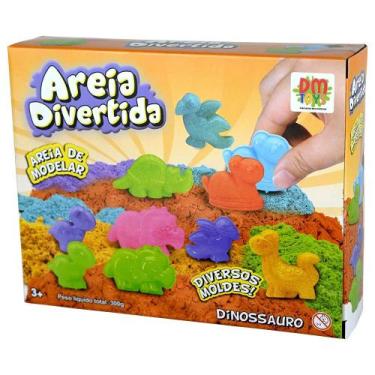 Imagem de Kit Areia Divertida de Modelar Dinossauro 300g DM Toys DMT6641