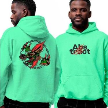 Imagem de Blusa De Frio Moletom‎ Angry Dragon Green Abstract Street-Unissex