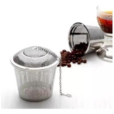 Imagem de Infusor Chá Cesta Inox Com Corrente Reforçado 4,5 X 4 Cm - MinyMix