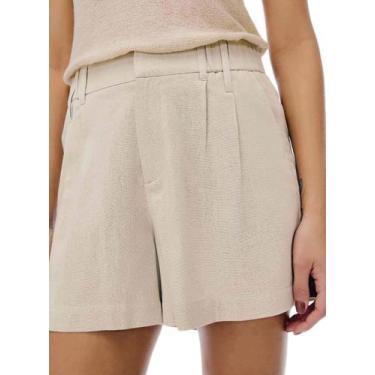 Imagem de Shorts Alfaiataria Hering K4TH Feminino Com Bolsos Linho T. 38/46, 42,