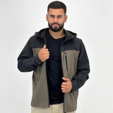 Imagem de Jaqueta Hering Corta Vento com Capuz Masculina, P, Preto, Matte