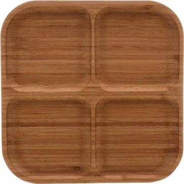 Imagem de Petisqueira Tábua de Frios Bambu Quadrada 20x1,7cm Bene Casa
