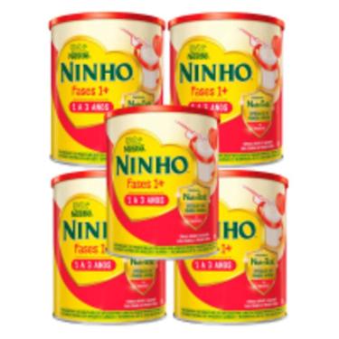 Imagem de Kit 5 Ninho Fases 1+ Fórmula Infantil Primeira Infância de 1 a 3 anos 800g