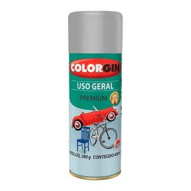 Imagem de Spray Tinta Uso Geral Cores Lisas Cinza Placa 400ML Secagem Rápida Alta Resistência Colorgin