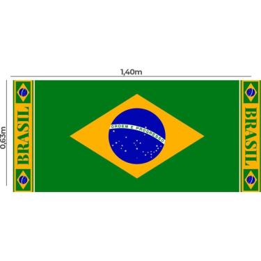 Imagem de Painel Decorativo Bandeira do Brasil TNT 1,40M X 0,63M Kit com 25 Verde Mewi