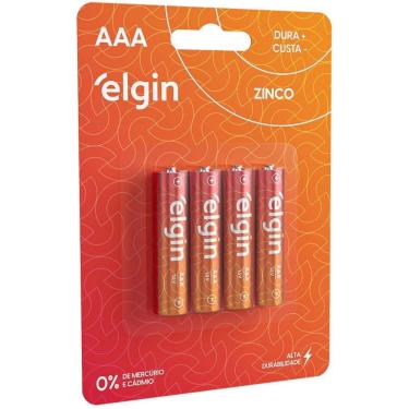 Imagem de Pilha Zinco Palito AAA Elgin Energy 10 Blisters com 4 Unidades 0% Mercúrio e Cádmio