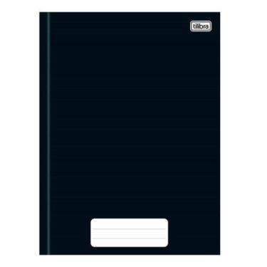 Imagem de Caderno Costurado Tilibra 1/4 Capa Dura Pepper Preto 80 Folhas Embalag