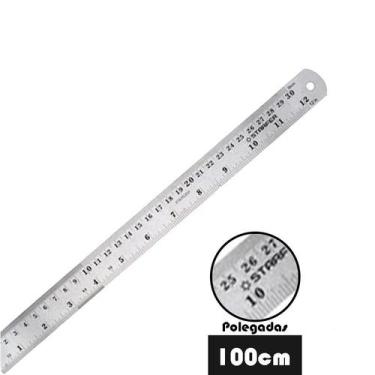 Imagem de Régua de Aço Inox 1 Metro 40 Pol Profissional Starfer