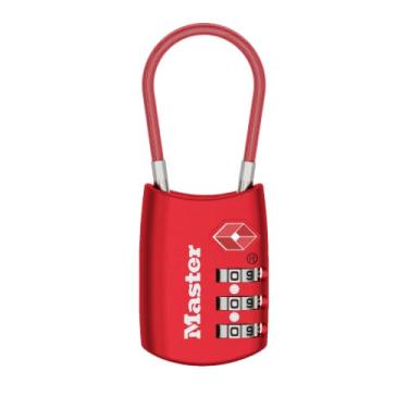 Imagem de Cadeado para malas Master Lock 4688D, vermelho, pacote com 1