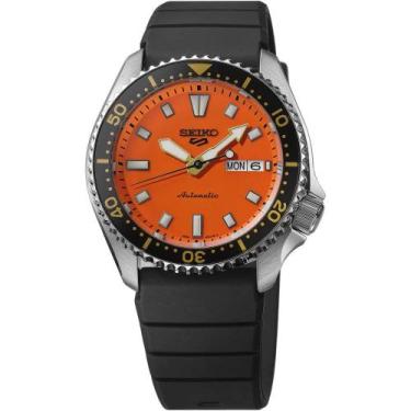 Imagem de Relógio SEIKO SRPL89 42,5 mm com mostrador laranja e pulseira de silic