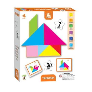 Imagem de Jogo Pedagógico Tangram com Peças Geométricas Coloridas Que Estimula C