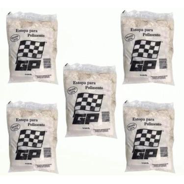 Imagem de Kit 5 Estopas Branca Gp Extra 200g Polimento Limpeza Brilho