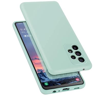 Imagem de E Segoi Capa para Samsung Galaxy A52 5G, capa de borracha de gel de silicone líquido à prova de choque, almofada de forro de microfibra macia compatível com Galaxy A52 5G 6,5 polegadas (menta)