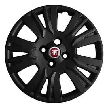 Imagem de 4x Calota Fiat Palio Aro 14 Preto Emblema Original 221cb