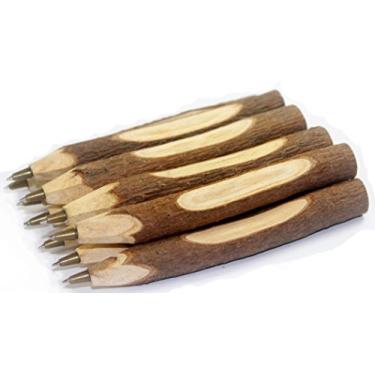 Imagem de Caneta esferográfica de madeira vintage feita à mão Gullor 10 peças, material escolar, presente de papelaria