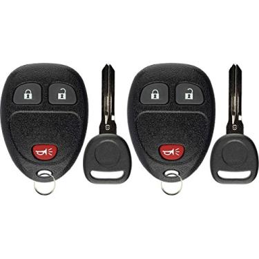 Imagem de Controle remoto de entrada KeylessOption, substituição para chave de carro 15913420 com chave (pacote com 2)