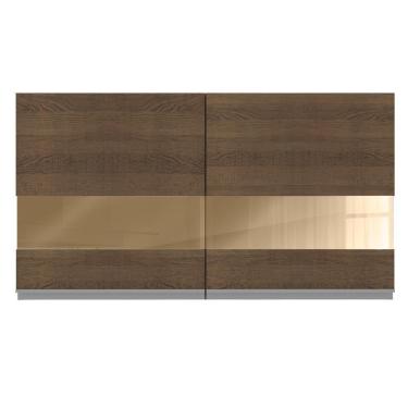 Imagem de Armário Aéreo Glamy 120cm 2 Portas com Vidro Rustic Madesa