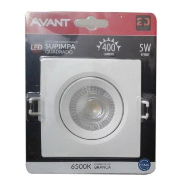 Imagem de Spot Led Cob Quadrado 5W Direcionável Bivolt Avant 6500k