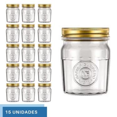 Imagem de 15 Pote Americano Mantimento Café Vidro Vintage 500ml Nadir