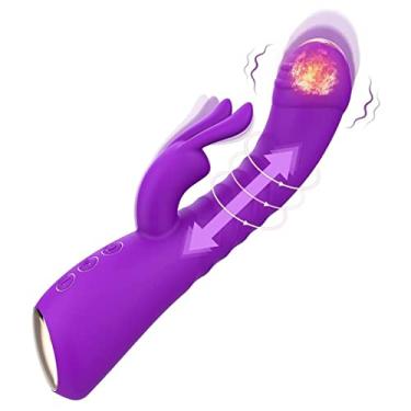 Imagem de Vibradores 10 Modos de Impulso Coelho Dupla Masturbação Erótica Com Aquecimento Sexual Zatla