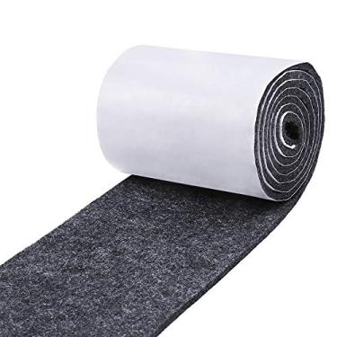 Imagem de Pllieay 1 pacote com fita de feltro autoadesiva, cinza escuro, rolo de feltro de poliéster, 8,9 cm de largura x 150 cm de comprimento x 0,38 cm de espessura para proteger móveis, superfície dura e adesivo faça-você-mesmo