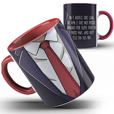 Imagem de Caneca vermelha Papai pai que cuida e Protege