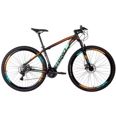 Imagem de Bicicleta Aro 29 Rino Everest Color 24v Cambios Shimano (Laranja/Verde, 17)