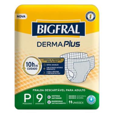 Imagem de Fralda Geriátrica Bigfral Derma Plus Regular P 9 Unidades