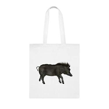Imagem de Bolsa Warthog, presente Warthog, bolsa de ombro Warthog, bolsas reutilizáveis Warthog, ideia de presente de cesta de Natal de aniversário, presente para ela, presente para ele, bolsa feminina, Branco