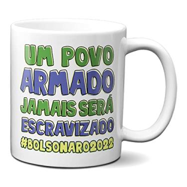 Imagem de Caneca Um Povo Armado Jamais Será Escravizado Bolsonaro 2022 (Branca)