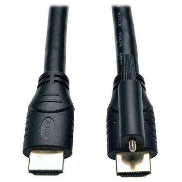 Imagem de Tripp Lite Cabo HDMI de alta velocidade com Ethernet e conector de bloqueio, Ultra HD 4K x 2K, 24AWG (M/M), 1,8 m (P569-006-LOCK), preto