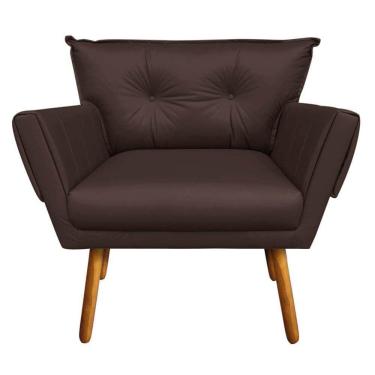 Imagem de Poltrona Anitta Corino Castanho D`rossi Cor Marrom