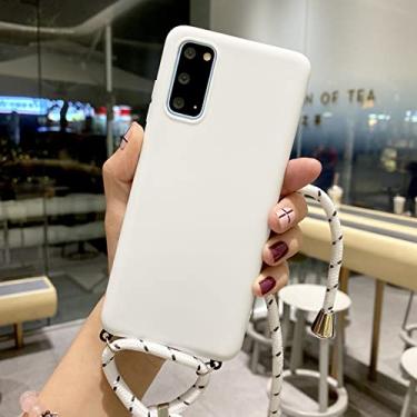 Imagem de Para Samsung Galaxy S20 Ultra S10 E S8 S9 Plus Note 8 9 10 Pro A6 A7 A9 2018 Capa Crossbody Colar Colar Alça de Ombro, Branco, Para A7 2018 A750