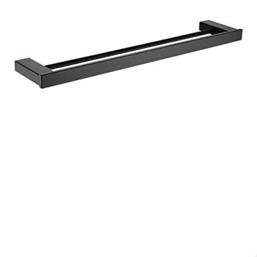 Imagem de Barra de toalha dupla de aço inoxidável montada na parede toalheiro preto escovado ouro acessórios para porta-toalha de banheiro ouro rosa, barra de toalha dupla A5B