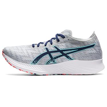  ASICS Men's Magic Speed Running Shoes, 10.5, MAKO Blue/Hazard  Green