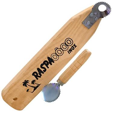 Imagem de Ralador Raspa coco e mini ralador madeira INOX kit 2 peças