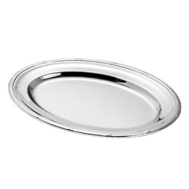 Imagem de Travessa Oval Monaco Pequena em Aço Inox - Wolff - 37x25 cm