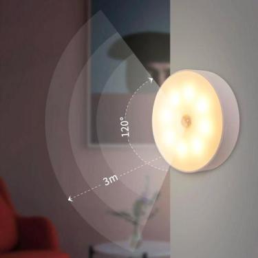 Imagem de Luminária Luz Led Sem Fio Com Sensor Presença Usb Recarregável Lâmpada