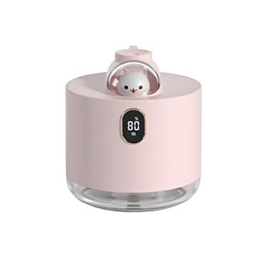 Imagem de REJOON umidificador adorável pet 500ml umidificador de ar 2000mAh recarregável névoa nevoeiro luz LED umidificador para casa difusor de aroma ultrassônico rosa (cor: rosa)