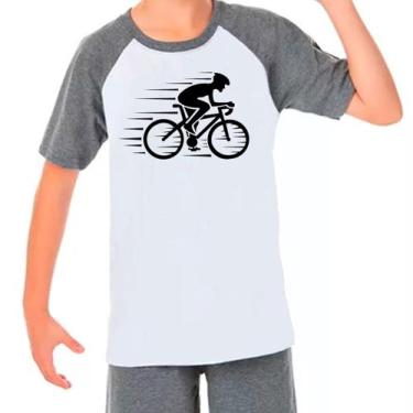 Imagem de Camiseta Raglan Bike Bicicleta Ciclismo Cinza Branco Inf06 - Design Ca