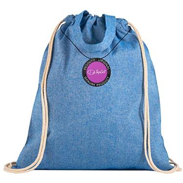 Imagem de Mochila tipo Saco Gym Sack 37x41cm em Algodão Reciclado Trip TopGet - Azul