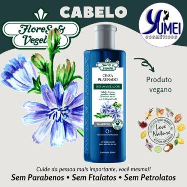Imagem de Shampoo Cinza Platinado Desamarelador Flores Vegetais 310ml - Flores E