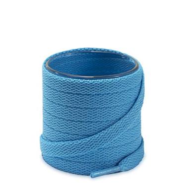 Imagem de Cadarços de sapato Shoemate cor sólida 5/16 polegadas para tênis e sapatos esportivos com 4 cadarços Aglets, 19 Light Blue, 27"(69cm)